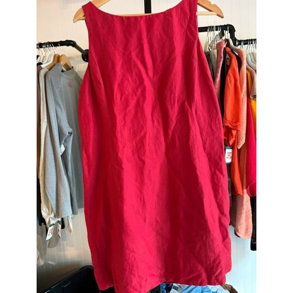 Limited America silk linen red dress size 14 runs small